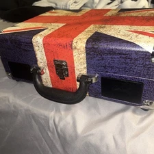 Victrola Journey  Portable Record Player Turntable Union Jack  No Ac Plug