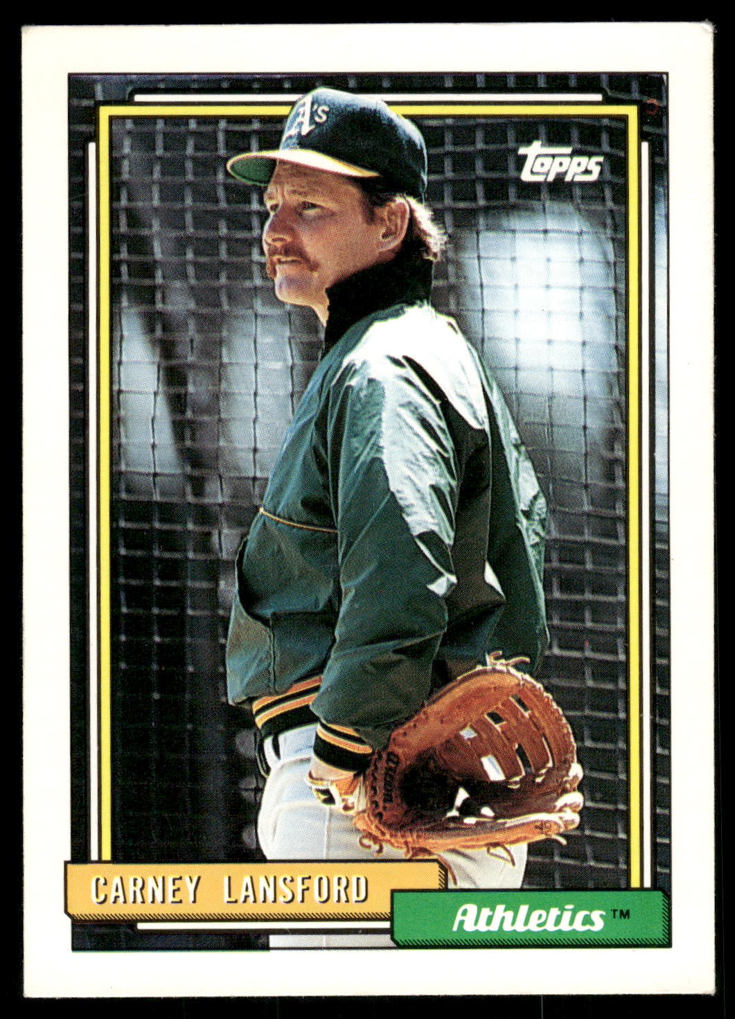 Carney Lansford 1992 Topps Gold Winners Baseball Excellent