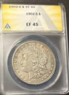 1902-S Morgan Dollar : ANACS EF45, Beautiful Original Coin,  XF45