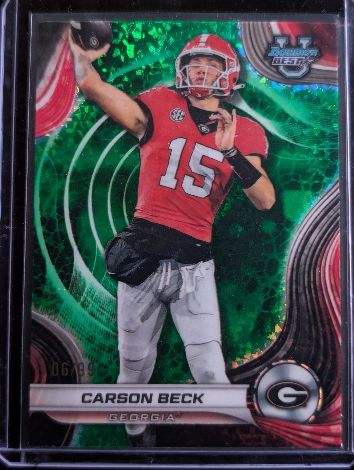 2024 Bowman's Best University - Carson Beck #4 Green Diamond Refractor /99 (RC)
