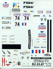 PORCHE 996 GT3 N� 74 LE MANS 2001 LUC ALPHAND ADVENTURE DECALS CARPENA 1/24