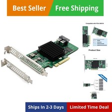 12G Internal PCI-E SAS/SATA HBA Controller Card, Broadcom's SAS 3008, Compati...