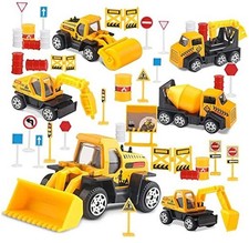 28 PCS Construction Toys for boy Age 3-5, Small Construction Vehicles,