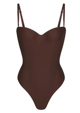 Skims Molded Underwire thong Bodysuit - size Medium - Cocoa Brown