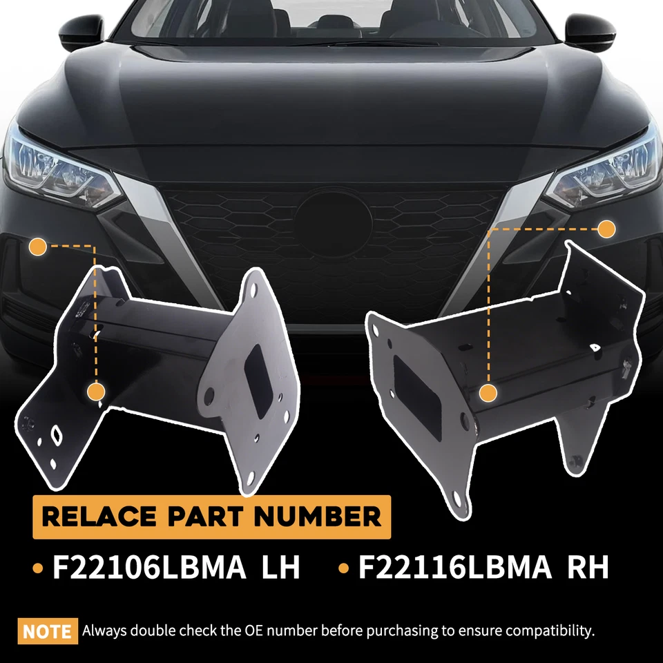 2Pcs Front Steel Bumper Face Bar Bracket For Nissan Sentra 2020-2023 F22106LBMA - Image 2 of 4