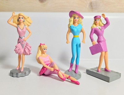Lot Of 4 Vtg 1990 Applause Mattel Barbie PVC Figures, Ballerina, Cowgirl, etc.