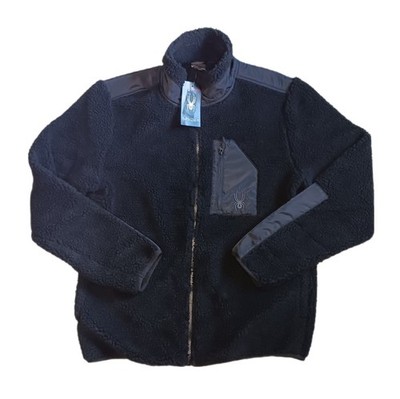 Spyder Mens Fleece Coat Size Medium Black Outdoors Hiking Fishing Jacket