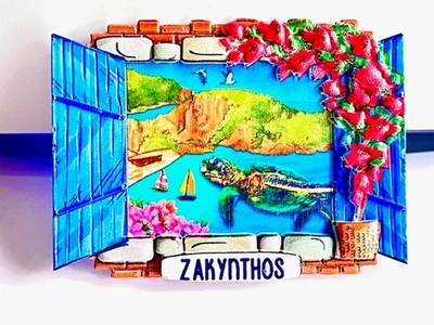 MARKENLOS ZAKYNTHOS,GREECE -FRIDGE MAGNET-POLY RELIEF-ZAKYNTHOS SOUVENIR
