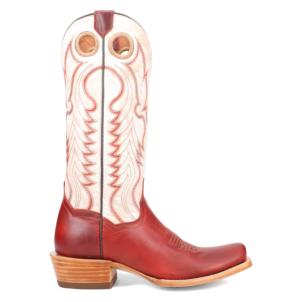 Dan Post Boots Adelaide Embroidered Square Toe Pull On Cowboy  Womens Off White