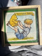 Classic Winnie the Pooh Wood Cube Puzzle by Schylling 6 Puzzles New Sealed Vtg