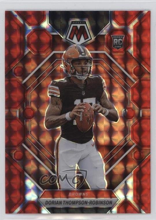 2023 Panini Mosaic Rookies Red Mosaic Prizm Dorian Thompson-Robinson #316 wq8