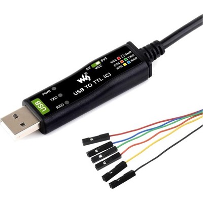 Industrial USB to TTL C 6pin Serial Cable, FT232RNL Chip, Multi Protection Ci...