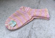 Beautiful handmade children's cotton pink socks, size 24/25