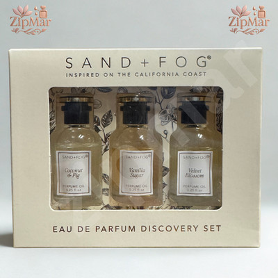 Sand +Fog Perfume Oil Roller Set 3x0.25floz Coconut Fig Vanilla Sugar Fast Ships