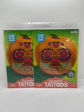2 PACK Pumpkin Tattoos Easy Pumpkin Decor Glow in the Dark