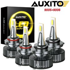 9005 9006 LED Headlights Kit Combo Bulbs 6500K High Low Beam Super White Bright