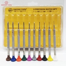 KWONG YUEN 10pcs Precision Stainless Steel Watch Screwdriver Set 0.6MM - 3.0MM