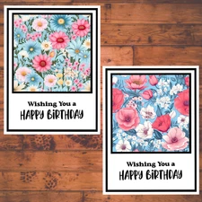 Pretty Flowers Floral A2 DIY Handmade Birthday Card Kit Set of 6 w/Envelopes