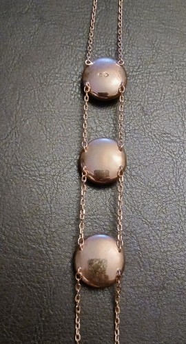 Swarovski Globe Crystal Necklace 18k Rose Gold Plated 3 Large Round Crystal - Picture 3 of 4
