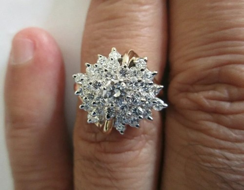 14K Gold Diamant Cocktail Ring Diamant = 1,00 Karat F-SI1/VS2 6,50 Gramm Wert = 7K $