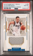 2018-19 National Treasures /25 Jalen Brunson Rookie Materials Prime #JBR - PSA 8