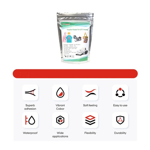 PUNEHOD 500g DTF Pulver-Weiß Kleber Digital Transfer Hot Melt für Gewebe - Bild 3 von 7
