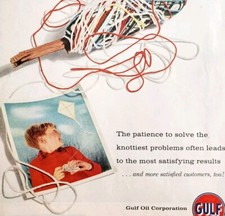 1958 Gulf Gasoline And Oil Corporation Advertisement Automobilia Kite DWII21