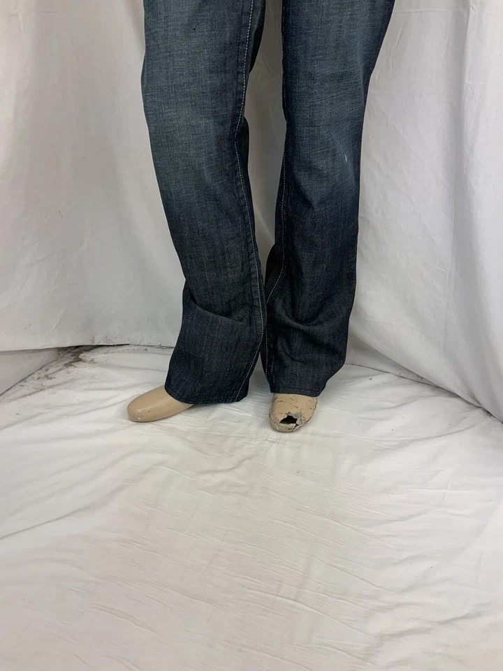 Jeans William Rast 30x34 Azul Algodón Lavado Oscuro Poli Hecho en EE. UU. NUEVO CON ETIQUETAS YGI N1-305CG Foto 4 de 4