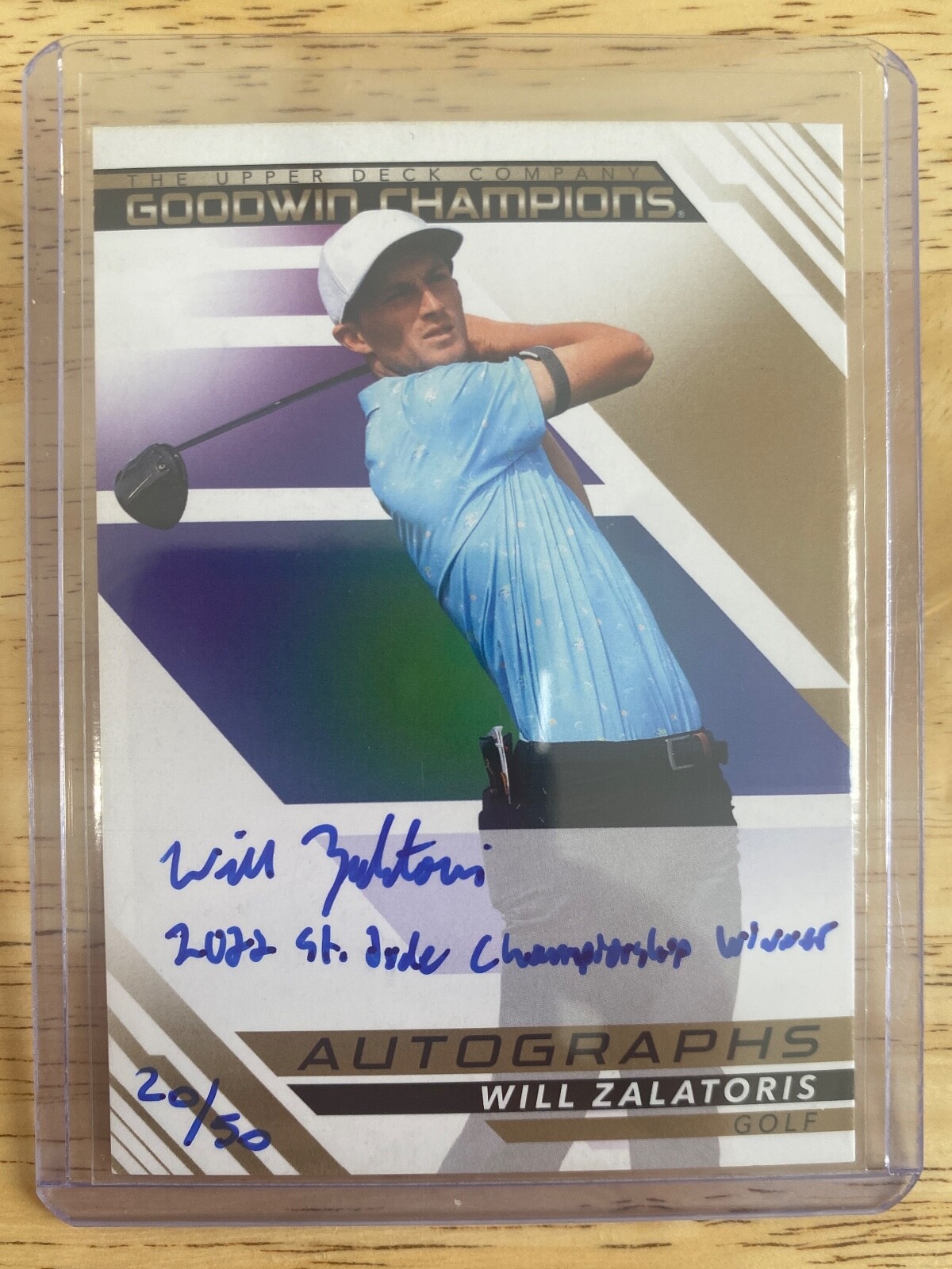 Will Zalatoris Autographed Signed United States 2022 UD Goodwin Champions #A-WZ Rookie SP 20/50 Auto 