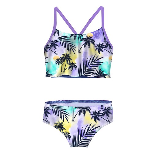Costume da bagno bambina ragazza tankini canotta canotta con fondo bikini costume da bagno - Foto 68 di 71