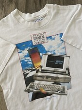 Vintage 80s Compaq Computer SLT 286 1988 Tshirt Size Large Tech tee