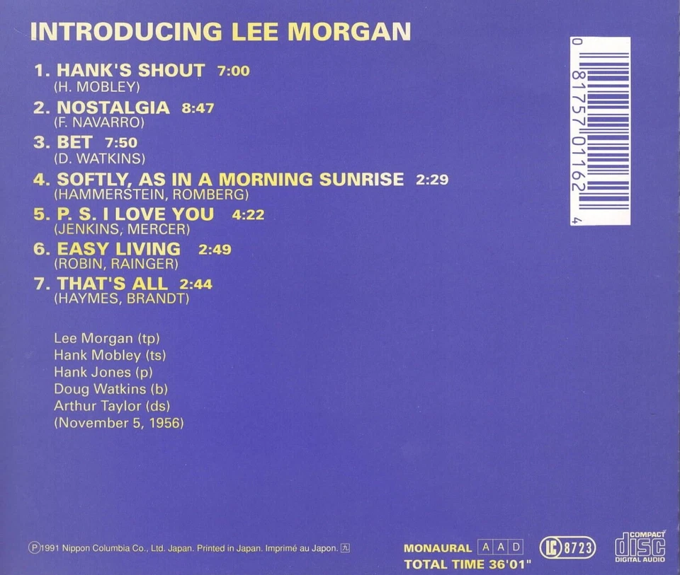 Lee Morgan with Hank Mobley's Quintet INTRODUCING LEE MORGAN | exzellent (C6389) - Bild 2 von 3
