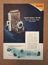 Vintage Film Photography Folding Camera - Kodak Monitor Six-20 - 1946 Art AD