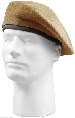 Inspection Ready Wool TAN BERET WITHOUT FLASH - Military French