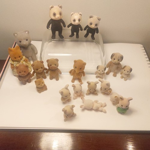SYLVANIAN FAMILIES Vintage Figurines x 21 Bundle Bear Panda Fox Baby Rabbit Dog - Picture 16 of 20