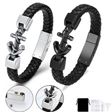 Anchor Urn Cremation Jewelry Urn Bracelet for Ashes Stainless Steel Ashes Bangle