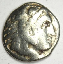 Ancient Alexander the Great AR Drachm Silver Coin 323 BC - Fine / VF Condition