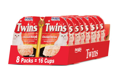 Inaba Twins Wet Cat Topper Cups 1.23 Oz Serving 16 Servings Chicken 20 Calories