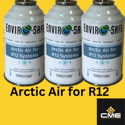 Envirosafe Arctic Air For R12, GET COLDER AIR, Refrigerant Support, 6 Cans