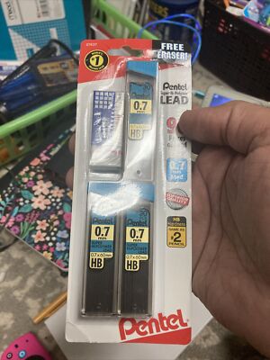 New Pentel Super Hi Polymer Lead Refills 0.7 mm Medium 90 Pieces + Eraser