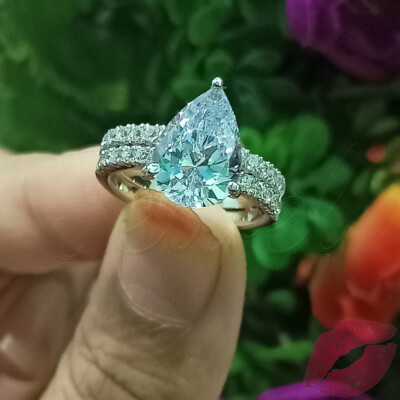 Ct Diamond Engagement Wedding Ring Pear Shape 14K White