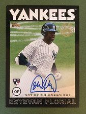 2021 Topps Update Estevan Florial RC 1986 Topps Black Auto Card Yankees 30/199