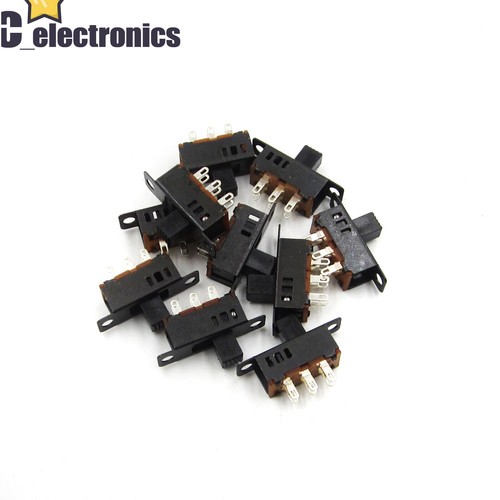 10 Pcs 6 Pin 3 Positions DPDT ON/OFF/ON Mini Panel Slide Switch 0.5A 50V DC - Afbeelding 2 van 5