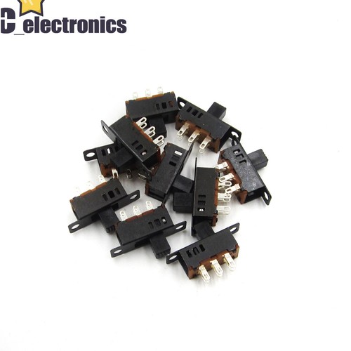 10 Pcs 6 Pin 3 Positions DPDT ON/OFF/ON Mini Panel Slide Switch 0.5A 50V DC A3GK - Afbeelding 1 van 5