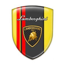 1pcs. Print All Sizes Lamborghini Logo Sticker Shield Emblem Dome Silicone Badge