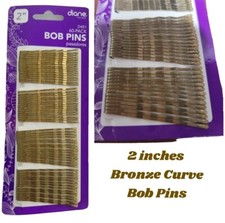 Diane 2 Inches Bobby Pins Curve Bronze Hair Bob Pins 60 Pack D451