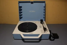 Victrola VSC-725SB- Lb Re-Spin Sustainable Suitcase Record Player Bluetooth Blue