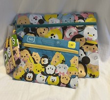 Disney Tsum Tsum Pouches 3 Piece Set Zipper Bags Tsum Tsum Game Mickey Dumbo