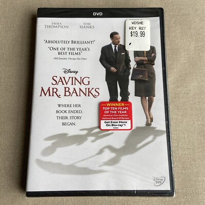Saving Mr. Banks (DVD NEW 2013) Disney Mary Poppin Biography Tom Hanks Thompson