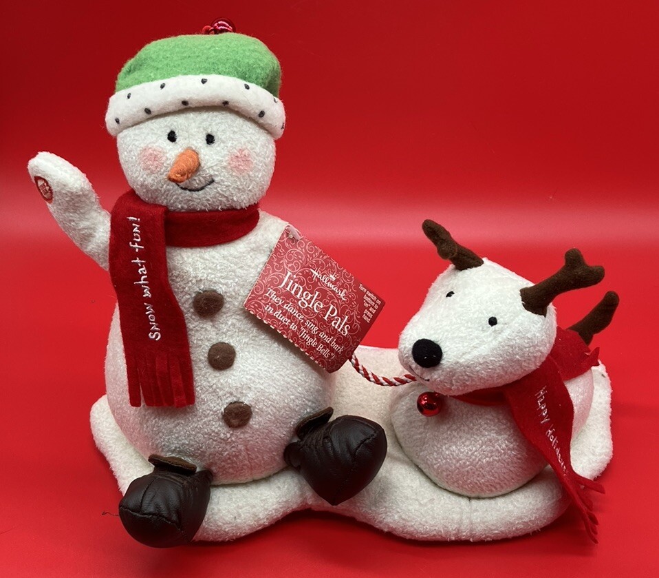 2004 Hallmark Jingle Pals Snowman Dog Animated Musical Singing